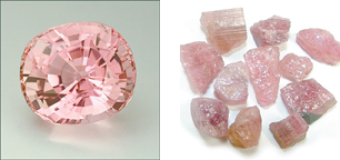 Pink tourmaline tends to be pinker in color than ruby.