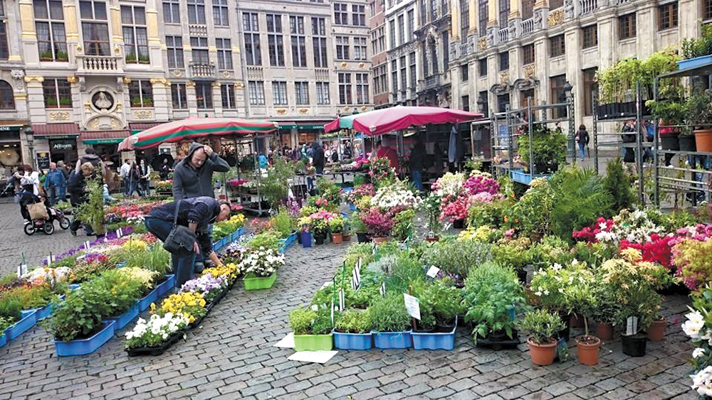 Courtyard-flower-market-in-Brussels