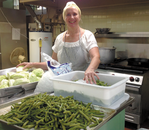 Joyce Erickson preserving garden harvest