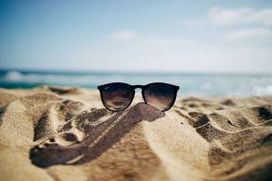 Sunglasses on beach